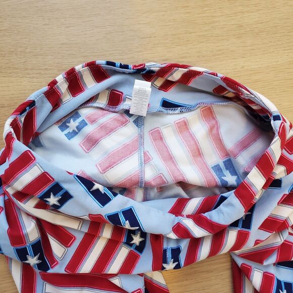 NEW LuLaRoe Light Blue Flag Leggings - Picture 6 of 8